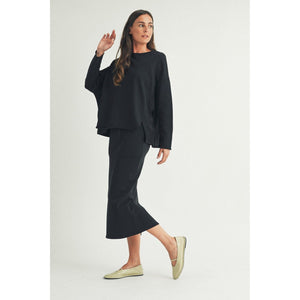 LONG SLEEVE TOP | OVERSIZE DROP SHOULDER-Tops-ELLE GREY-Coriander