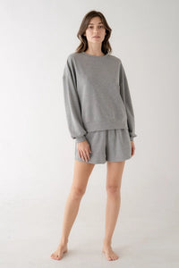LONG-SLEEVED TOP | CREW-Tops-ELLE GREY-Coriander