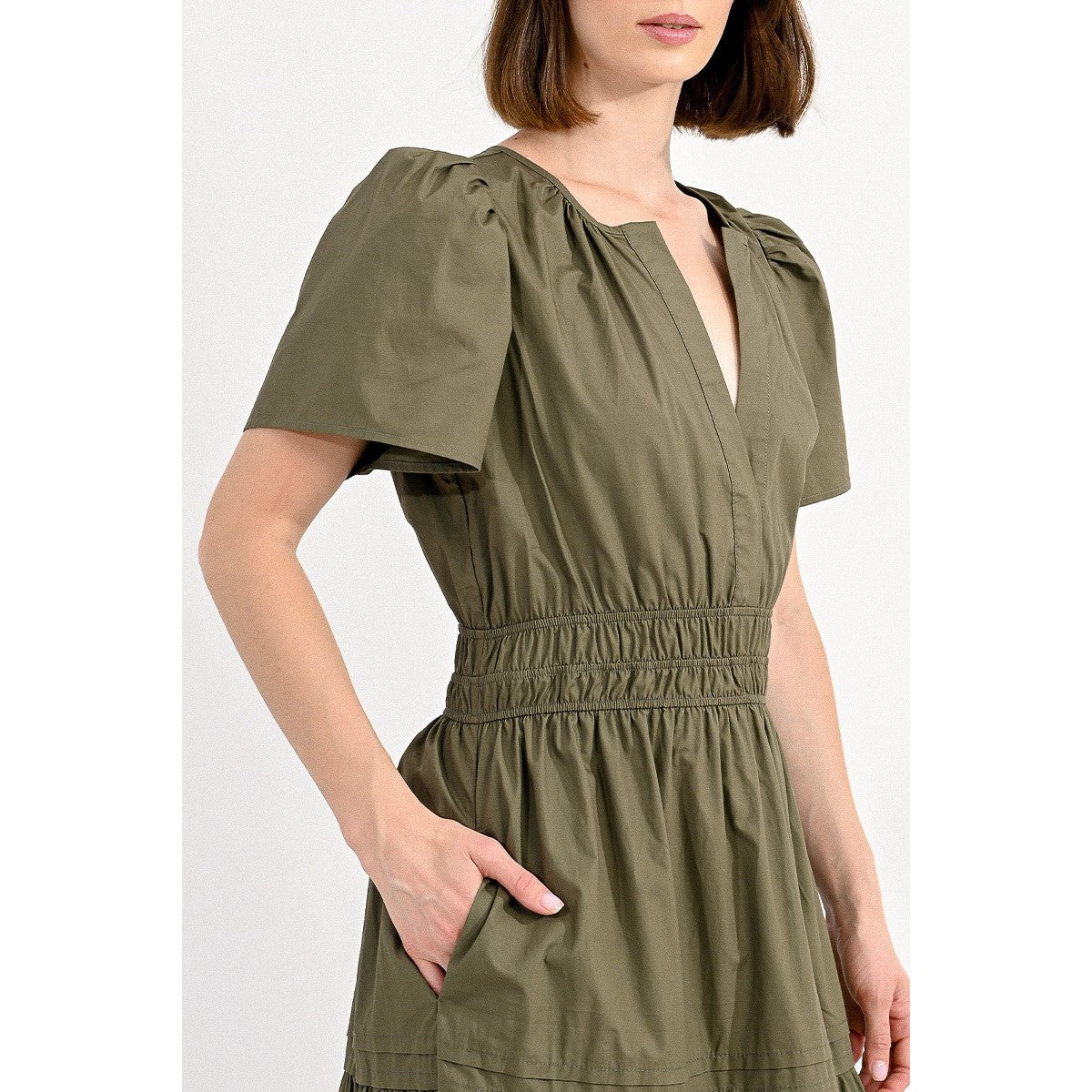 LONG TIERED DRESS-Dresses-MOLLY BRACKEN-Coriander