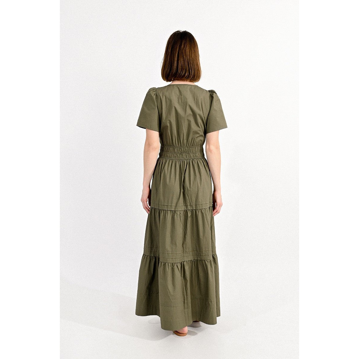 LONG TIERED DRESS-Dresses-MOLLY BRACKEN-Coriander