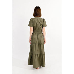 LONG TIERED DRESS-Dresses-MOLLY BRACKEN-Coriander