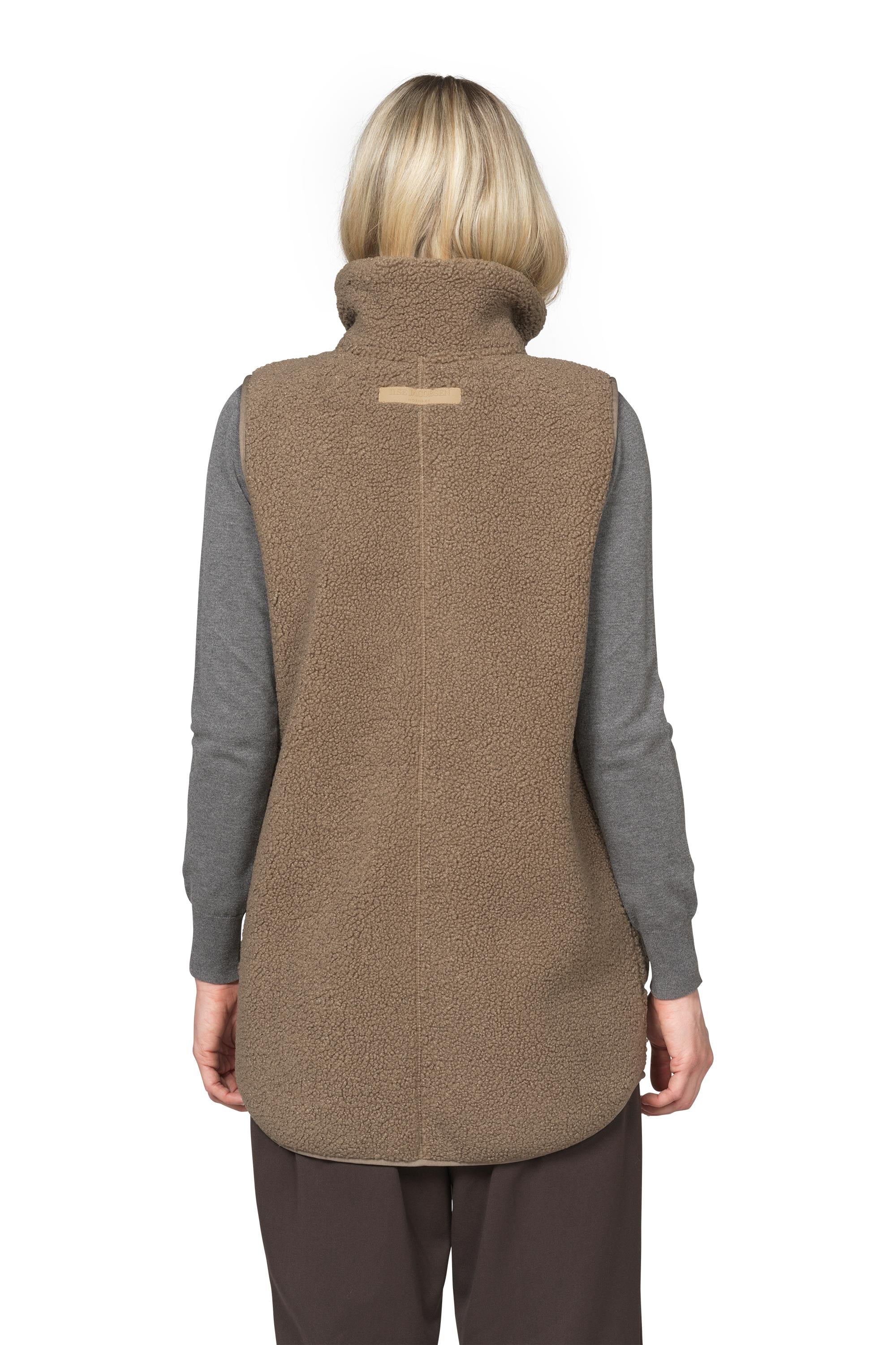 LONG VEST | BONDED PILE-Jackets & Sweaters-ILSE JACOBSEN-Coriander