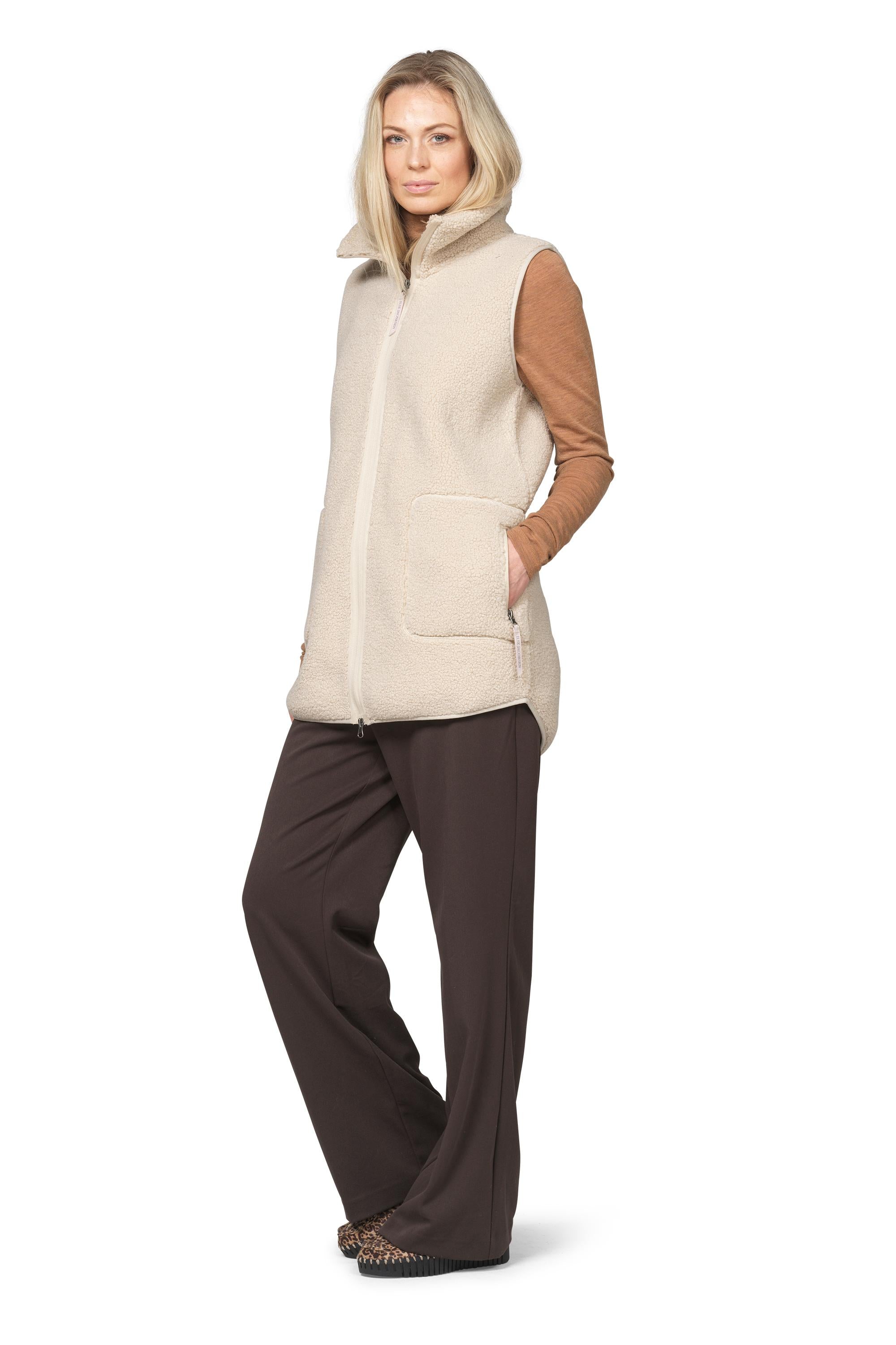 LONG VEST | BONDED PILE-Jackets & Sweaters-ILSE JACOBSEN-Coriander