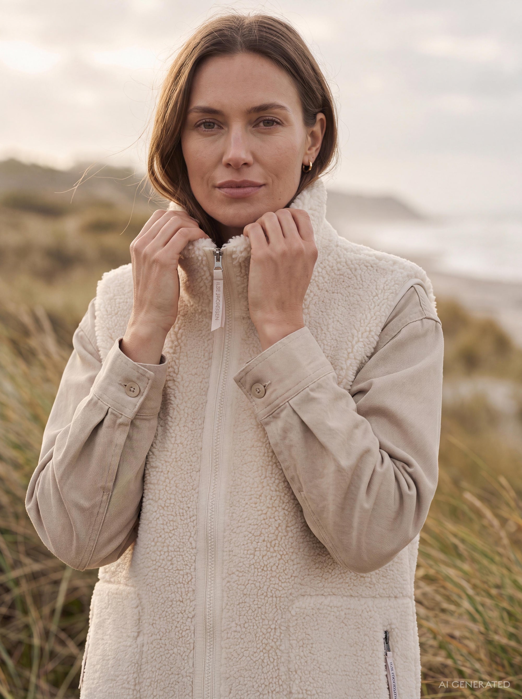 LONG VEST | BONDED PILE-Jackets & Sweaters-ILSE JACOBSEN-36-KIT144-Coriander