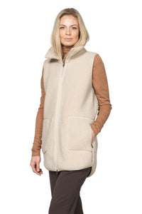 LONG VEST | BONDED PILE-Jackets & Sweaters-ILSE JACOBSEN-Coriander