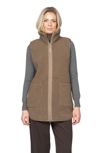 LONG VEST | BONDED PILE-Jackets & Sweaters-ILSE JACOBSEN-Coriander