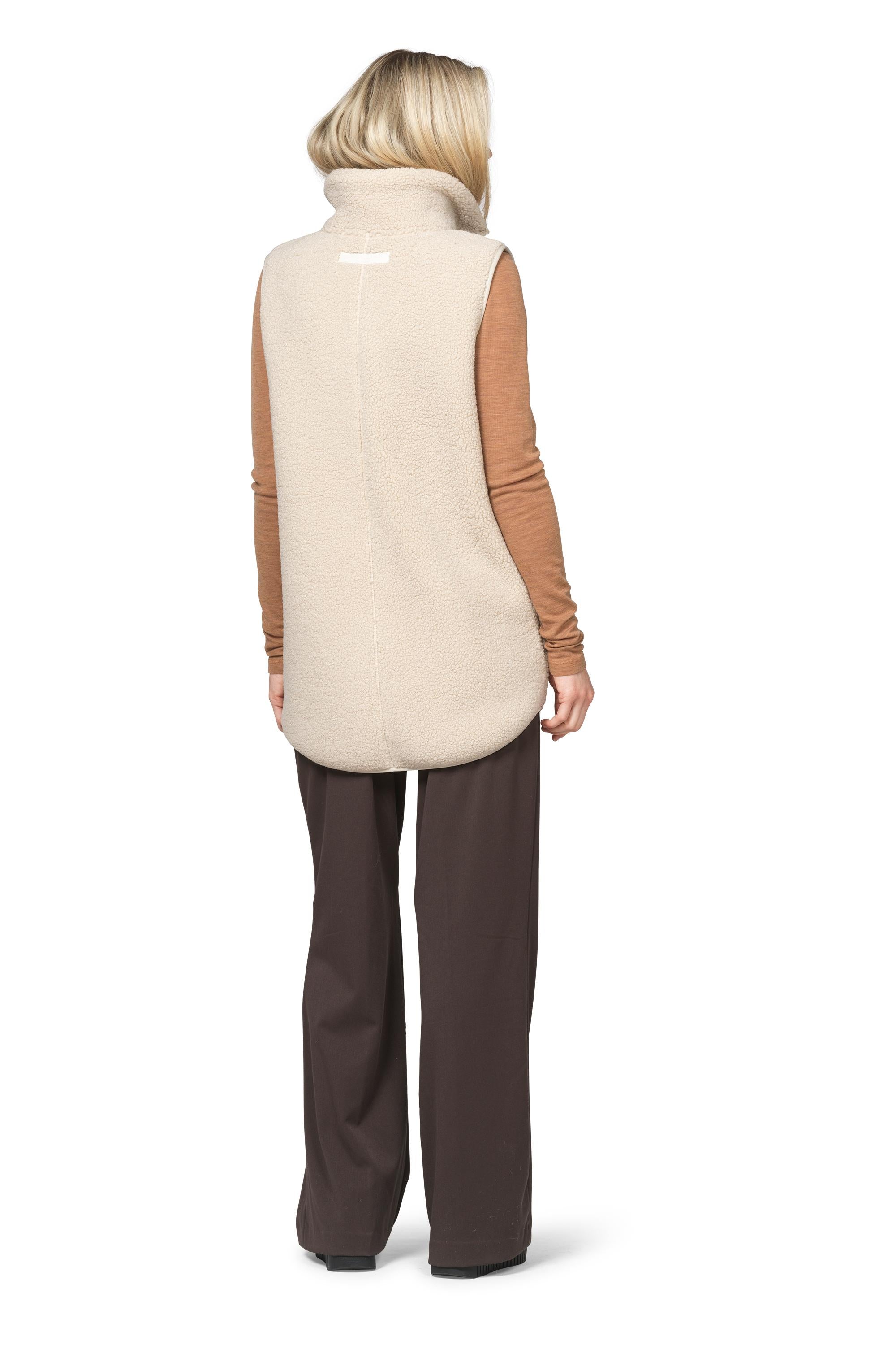 LONG VEST | BONDED PILE-Jackets & Sweaters-ILSE JACOBSEN-Coriander
