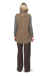 LONG VEST | BONDED PILE-Jackets & Sweaters-ILSE JACOBSEN-Coriander