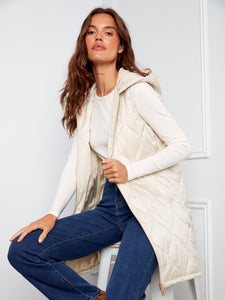 LONG VEST | PEARLIZED-Jackets & Sweaters-CHARLIE B-Coriander