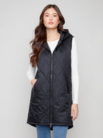 LONG VEST | PEARLIZED-Jackets & Sweaters-CHARLIE B-XSMALL-Black-Coriander