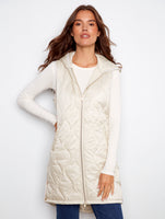 LONG VEST | PEARLIZED-Jackets & Sweaters-CHARLIE B-XSMALL-CHAMPAGNE-Coriander