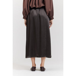 LONGLINE SATIN SKIRT-Bottoms-THERE-ELSEWHERE-Coriander