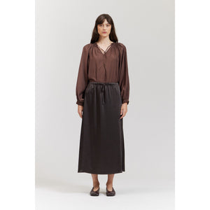 LONGLINE SATIN SKIRT-Bottoms-THERE-ELSEWHERE-Coriander