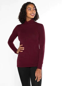 LONGSLEEVE TURTLENECK-Basics-CEST MOI-ONE SIZE-Bordeaux-Coriander