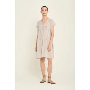 LOOSE BOXY STRIPE DRESS-Dresses-GRADE AND GATHER-Coriander