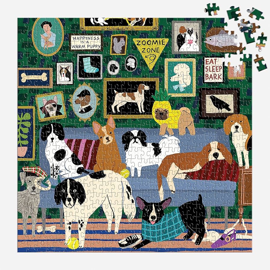 LOUNGE DOGS 500 PC PUZZLE-Fun and Games-RAINCOAST-Coriander