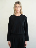 LOUNGE TOP | ULTIMATE SOFT: BLACK-Tops-ELLE GREY-SMALL-Black-Coriander