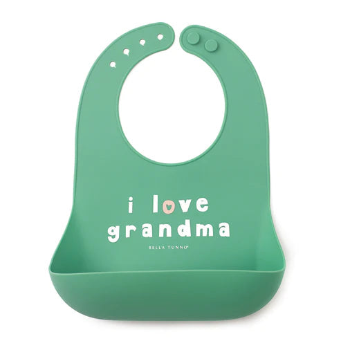 LOVE GRANDMA WONDER BIB - SEA FOAM-Baby-BELLA TUNNO-Coriander