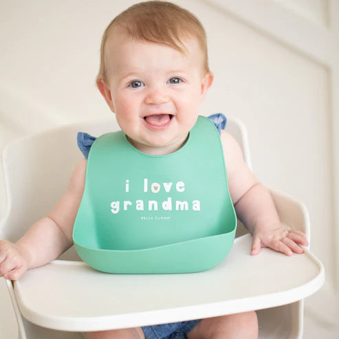 LOVE GRANDMA WONDER BIB - SEA FOAM-Baby-BELLA TUNNO-Coriander