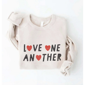 LOVE ONE ANOTHER SWEATSHIRT-Tops-OAT COLLECTIVE-SMALL-HEATHER DUST-Coriander