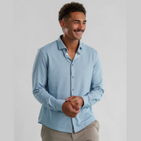 L/S BUTTON UP SHIRT | DIAMOND GEO-Shirt-STONE ROSE-MEDIUM-LIGHT BLUE-Coriander