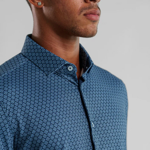 L/S BUTTON UP SHIRT | MEDALLION GEO-Shirt-STONE ROSE-Coriander