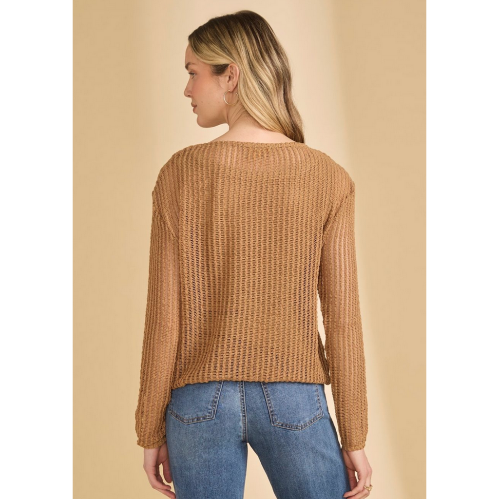 L/S PULLOVER SWEATER | BUBBLE WEAVE-Jackets & Sweaters-FRENCH DRESSING JEANS-Coriander