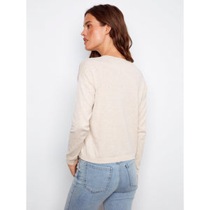 L/S PULLOVER SWEATER | EMBROIDERY WILDFLOWERS-Jackets & Sweaters-CHARLIE B-Coriander