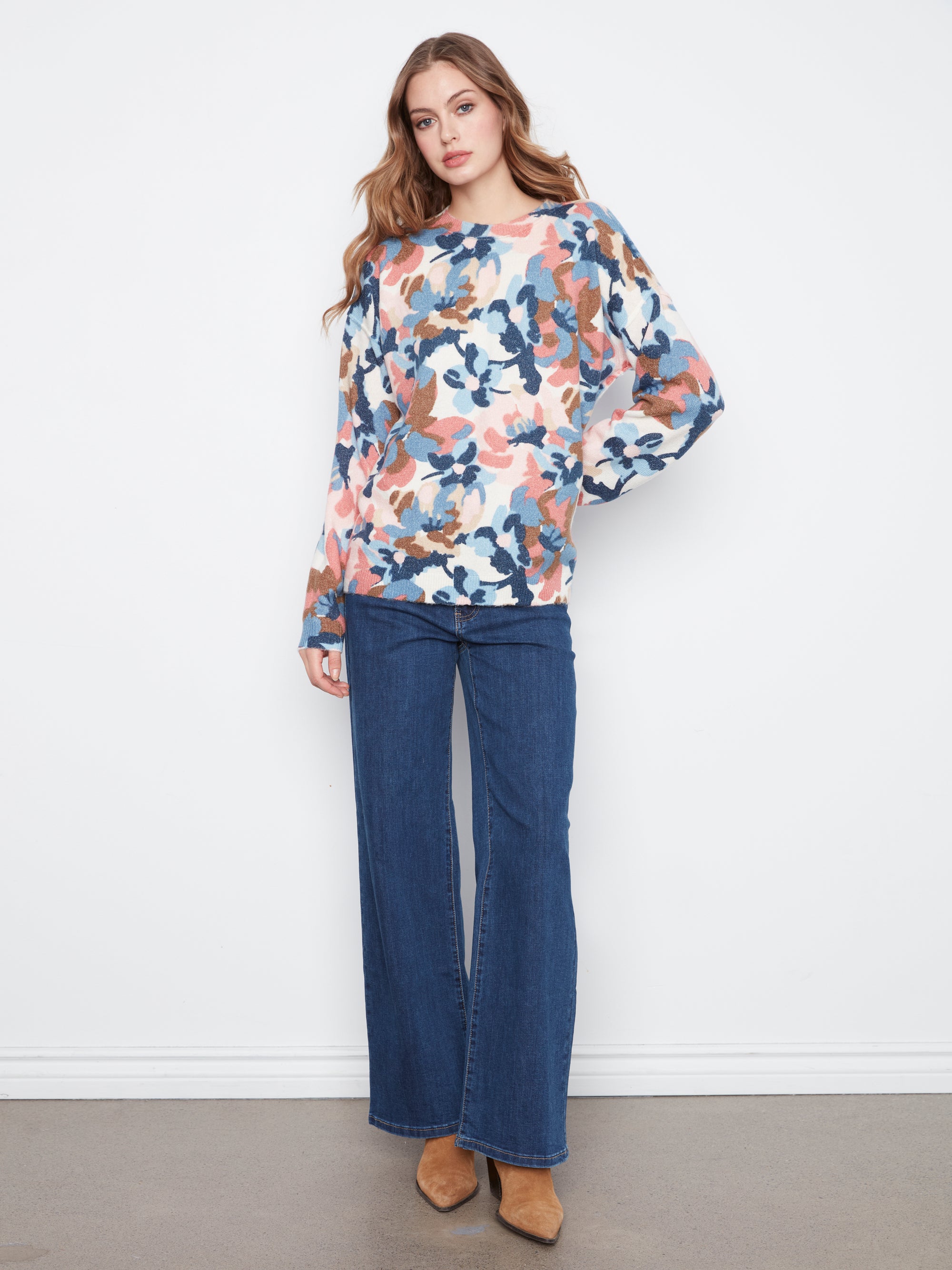 L/S PULLOVER SWEATER | REVERSIBLE PRINT: DREAM-Jackets & Sweaters-CHARLIE B-Coriander