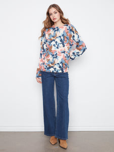 L/S PULLOVER SWEATER | REVERSIBLE PRINT: DREAM-Jackets & Sweaters-CHARLIE B-Coriander