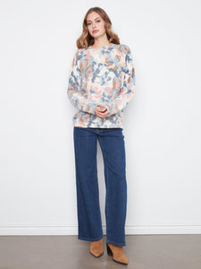 L/S PULLOVER SWEATER | REVERSIBLE PRINT: DREAM-Jackets & Sweaters-CHARLIE B-Coriander