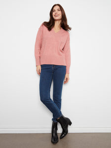 L/S PULLOVER SWEATER | V-NECK RIBBED-Jackets & Sweaters-CHARLIE B-Coriander