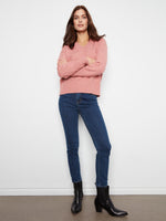 L/S PULLOVER SWEATER | V-NECK RIBBED-Jackets & Sweaters-CHARLIE B-Coriander
