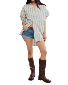 L/S SHIRT | FREDDIE STRIPED: IVORY COMBO-Top-FREE PEOPLE-Coriander