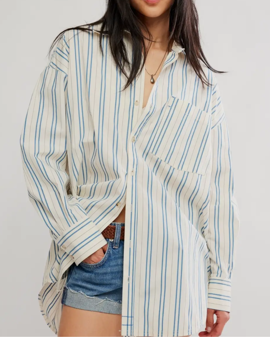 L/S SHIRT | FREDDIE STRIPED: IVORY COMBO-Top-FREE PEOPLE-XSMALL-IVORY COMBO-Coriander