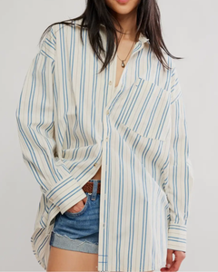 L/S SHIRT | FREDDIE STRIPED: IVORY COMBO-Top-FREE PEOPLE-XSMALL-IVORY COMBO-Coriander