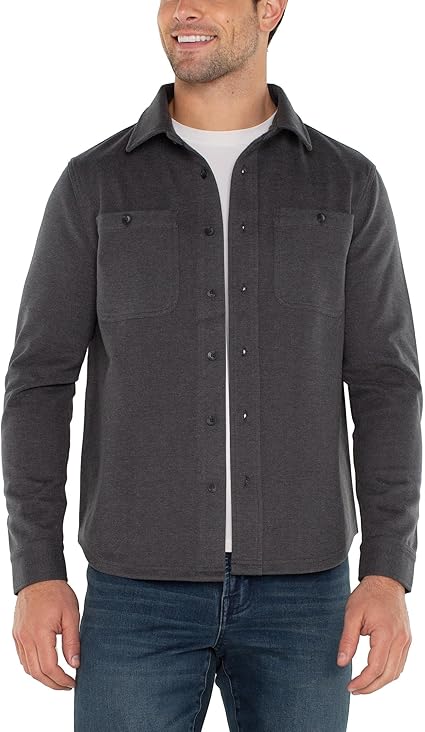 L/S SHIRT | MEN'S KNIT BUTTON UP-Shirts & Tops-LIVERPOOL-Coriander