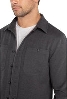 L/S SHIRT | MEN'S KNIT BUTTON UP-Shirts & Tops-LIVERPOOL-MEDIUM-GREY HERRINGBONE-Coriander
