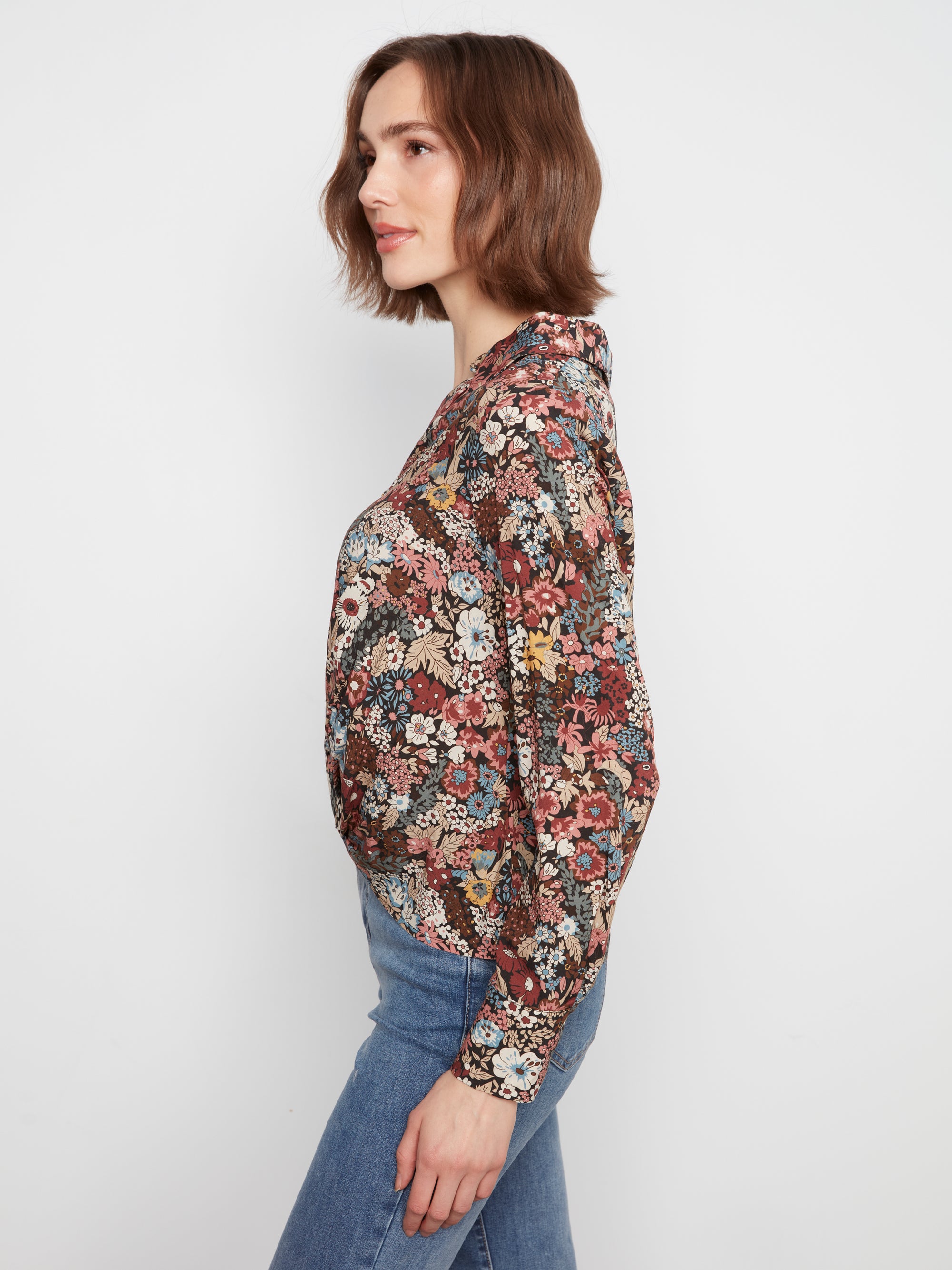 L/S SHIRT | TWISTED FRONT: AZALEA