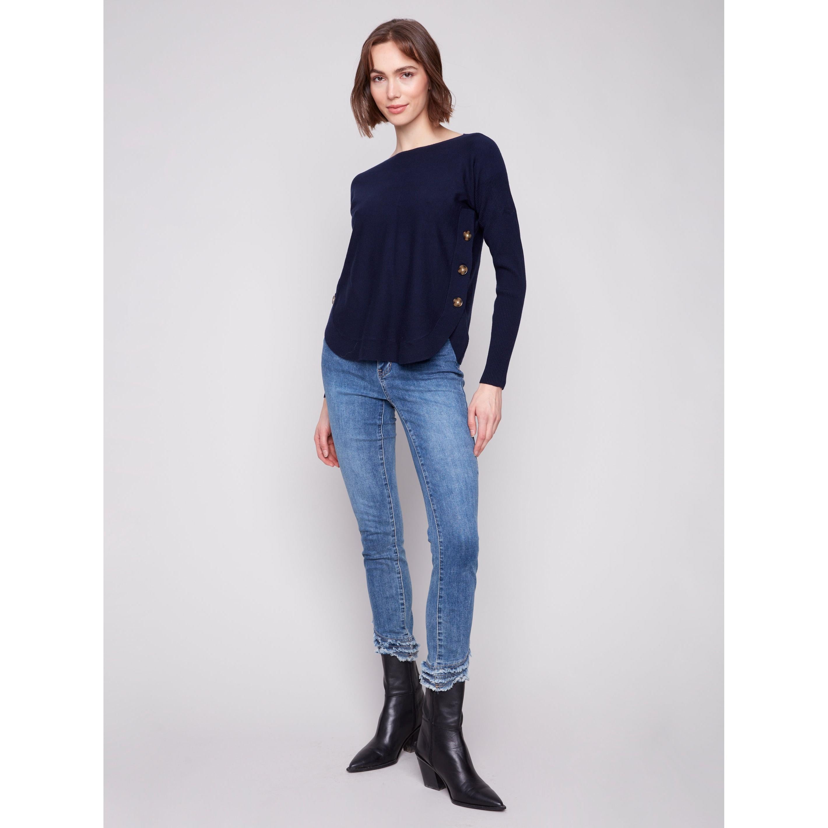L/S SWEATER | BOAT NECK-Jackets & Sweaters-CHARLIE B-Coriander