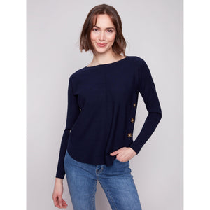 L/S SWEATER | BOAT NECK-Jackets & Sweaters-CHARLIE B-XSMALL-NAVY-Coriander