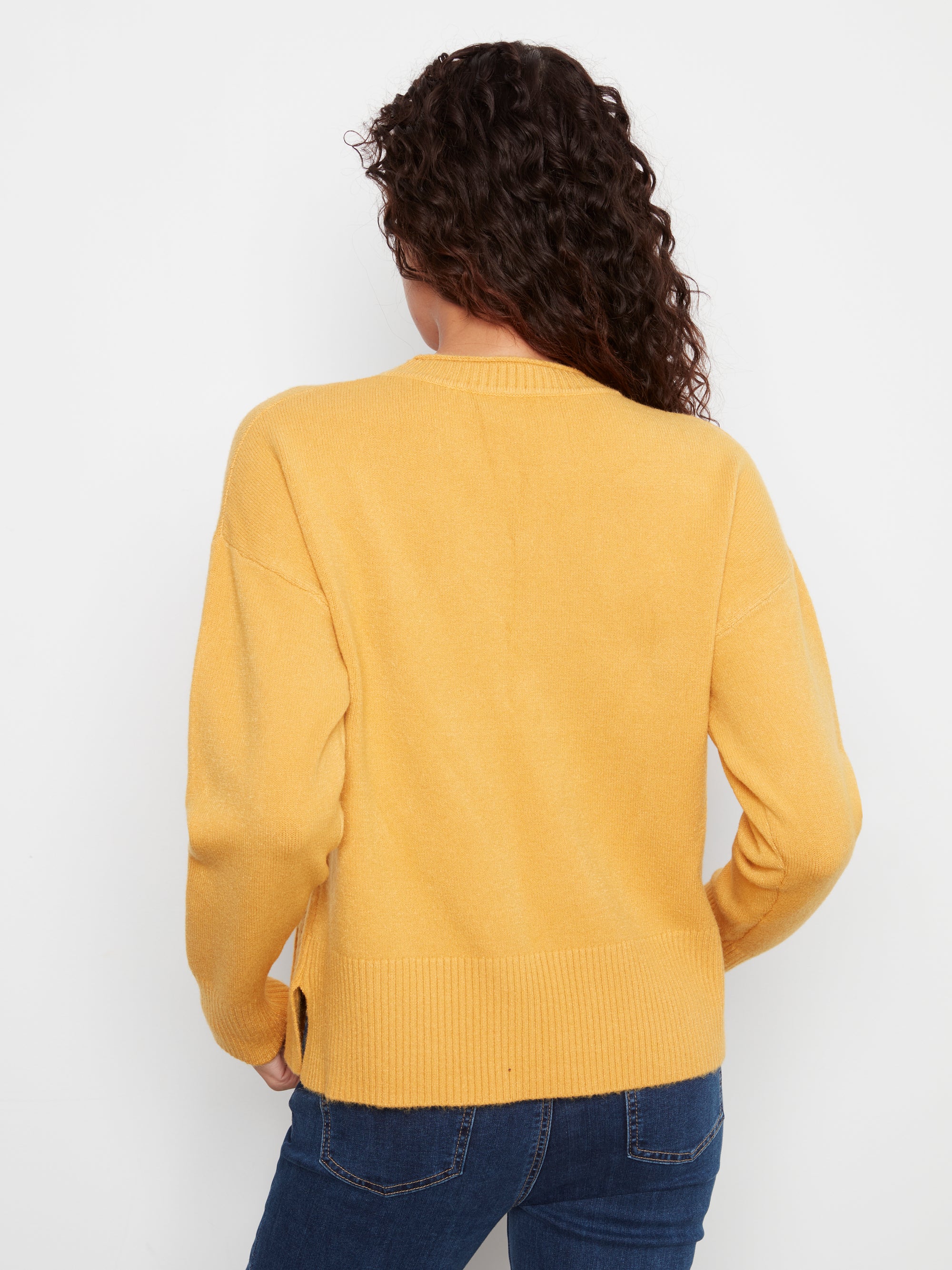 L/S SWEATER | PATCH POCKET SWEATER-Jackets & Sweaters-CHARLIE B-Coriander