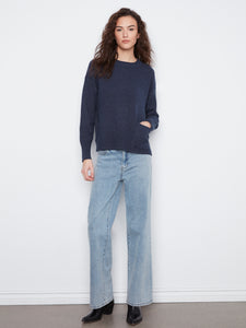 L/S SWEATER | PATCH POCKET SWEATER-Jackets & Sweaters-CHARLIE B-Coriander