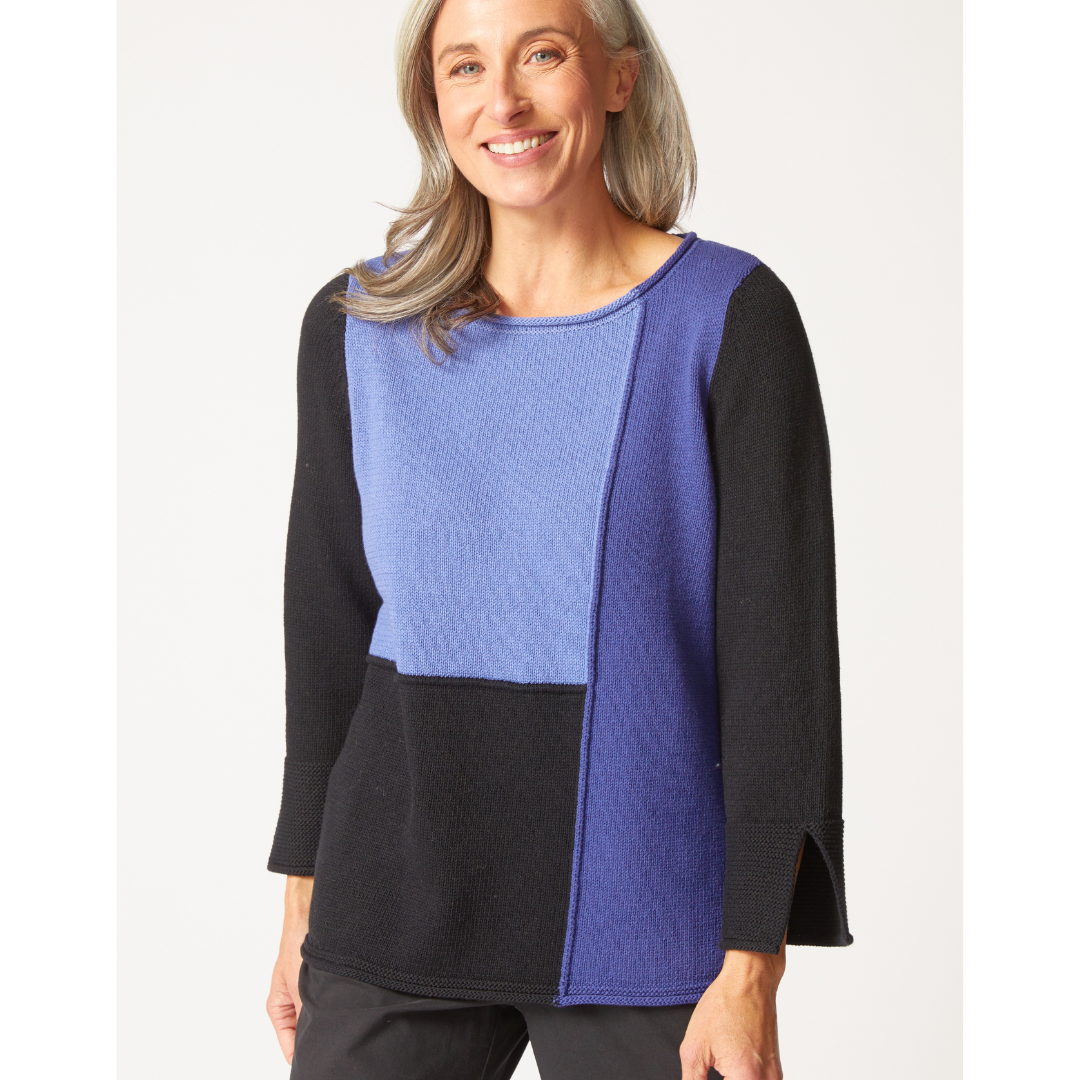 L/S SWEATER | SEAMED PULLOVER-Jackets & Sweaters-HABITAT-SMALL-MIDNIGHT-Coriander