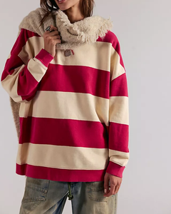 L/S SWEATSHIRT | CLASSIC STRIPE CREW-Tops-FREE PEOPLE-Coriander