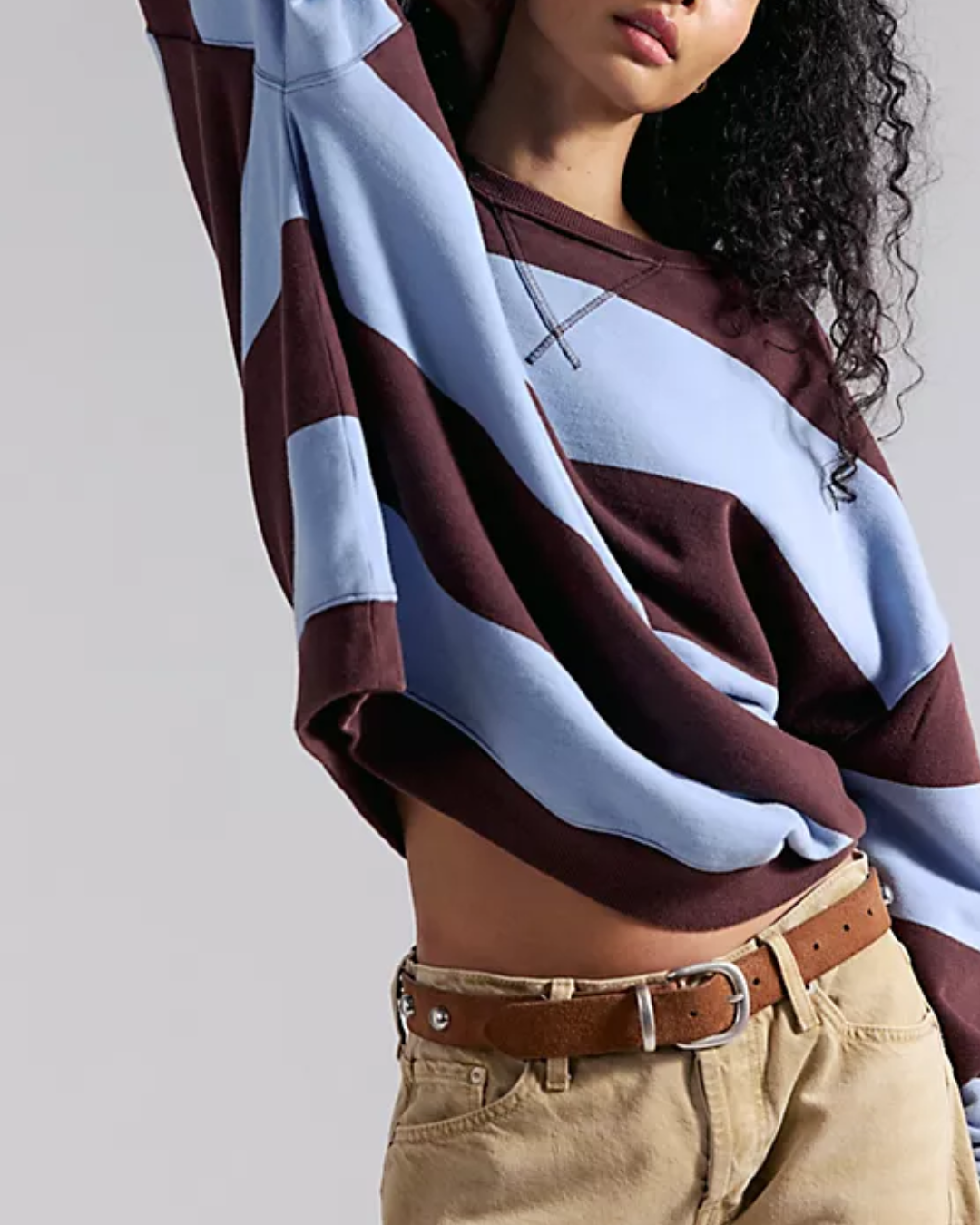 L/S SWEATSHIRT | CLASSIC STRIPE CREW-Tops-FREE PEOPLE-Coriander