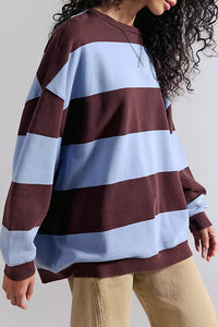 L/S SWEATSHIRT | CLASSIC STRIPE CREW-Tops-FREE PEOPLE-XSMALL-PERIWINKLE COMBO-Coriander