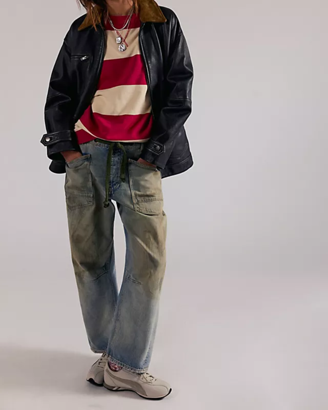 L/S SWEATSHIRT | CLASSIC STRIPE CREW-Tops-FREE PEOPLE-Coriander