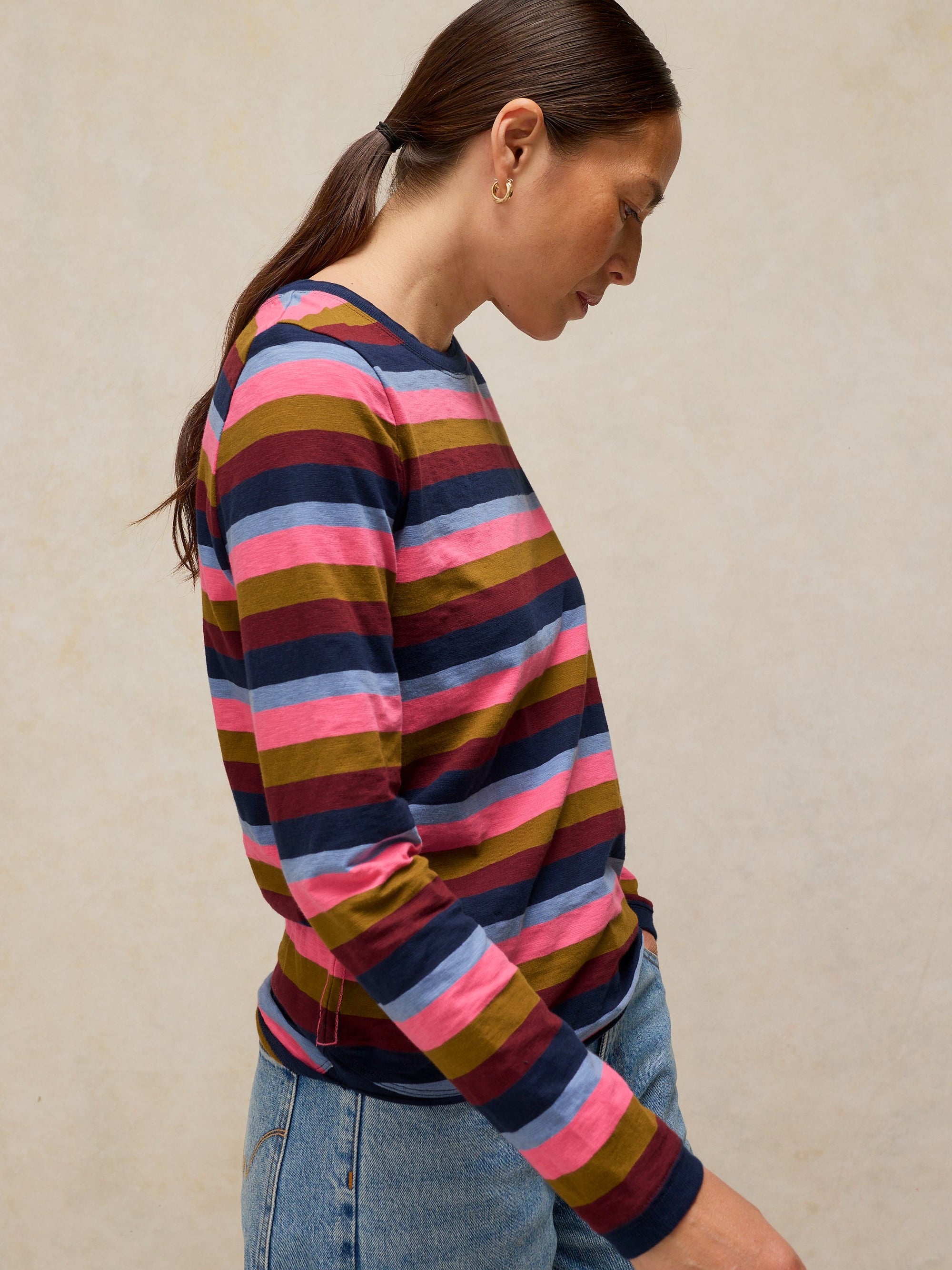 L/S TEE | CLARAL STRIPE-Tops-WHITE STUFF-Coriander