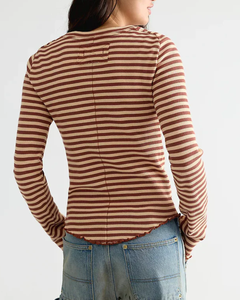 L/S TEE | EASY DOES IT STRIPED-Top-FREE PEOPLE-Coriander